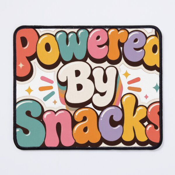 Item preview, Powered by Snacks - Playful Chunky Bubble Lettering Design designed and sold by Irfanmulyana.