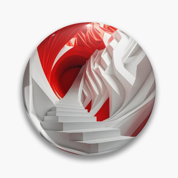 Item preview, Abstract Red and White Staircase  designed and sold by Vicky Brago-Mitchell®.