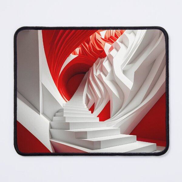 Item preview, Abstract Red and White Staircase designed and sold by Vicky Brago-Mitchell®.