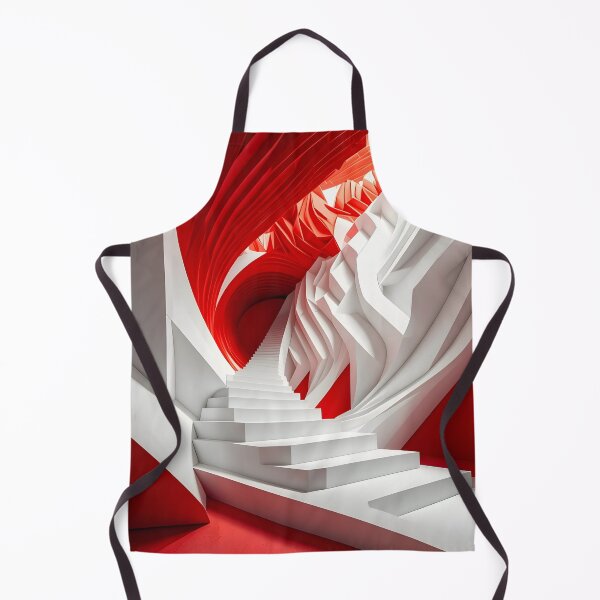 Item preview, Abstract Red and White Staircase designed and sold by Vicky Brago-Mitchell®.