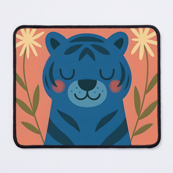 Item preview, Cute Blue Tiger Coral Floral Illustration designed and sold by daldadesign.