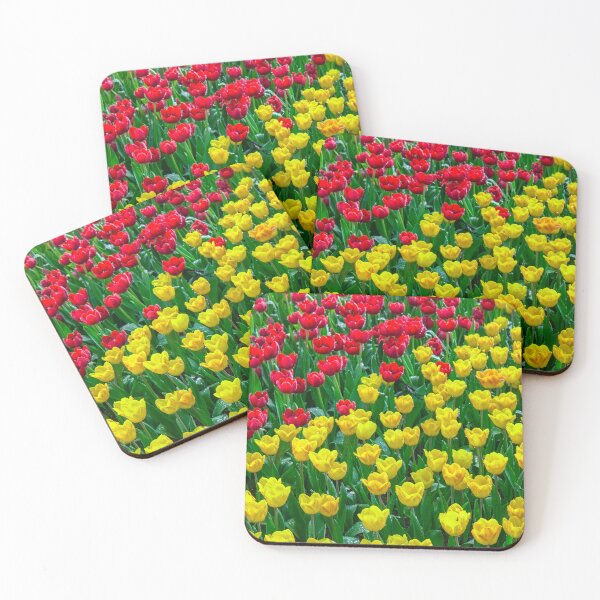 Item preview, Red and Yellow Tulip Field After Rain designed and sold by Jomsunshine.