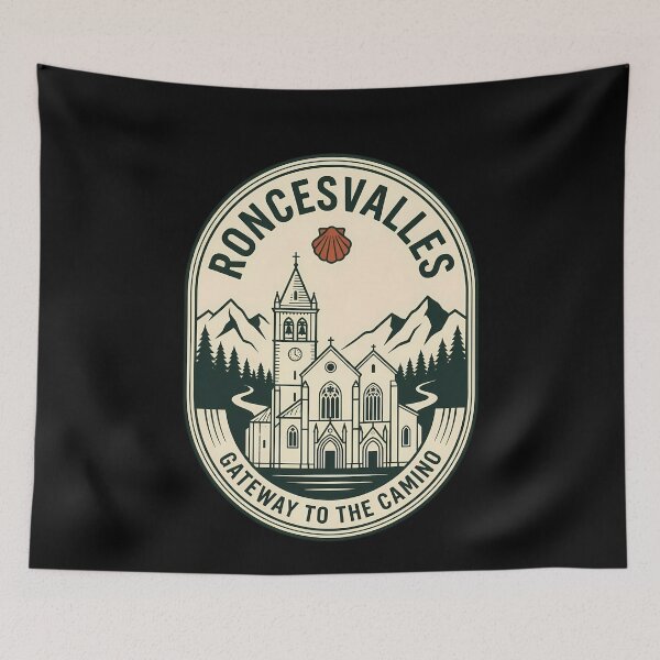 Item preview, Roncesvalles Gateway to the Camino Vintage Travel Emblem designed and sold by k3rstman1.