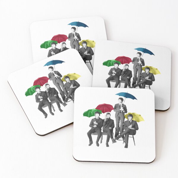 Item preview, Four Musicians Sitting and Standing with Colorful Umbrellas Minimalist designed and sold by Aviator-store.