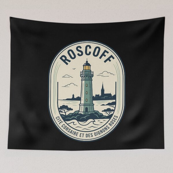 Item preview, Roscoff France Lighthouse Vintage Travel Emblem designed and sold by k3rstman1.