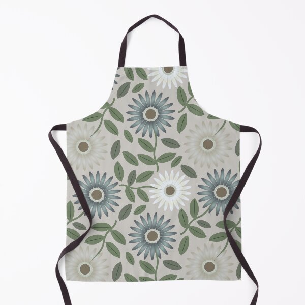 Item preview, Muted green, blue and white stemmed tossed flowers designed and sold by Hinkson Cox.