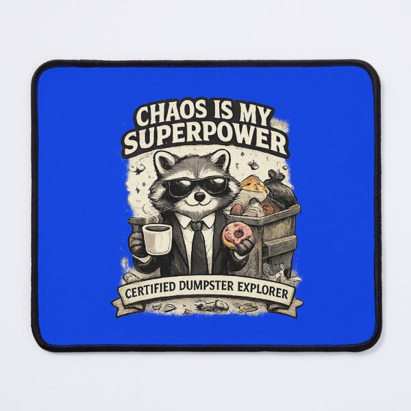 Item preview, Chaos Is My Superpower Funny Trash Panda Raccoon Vintage Graphic T-Shirt designed and sold by Artbysarmina.