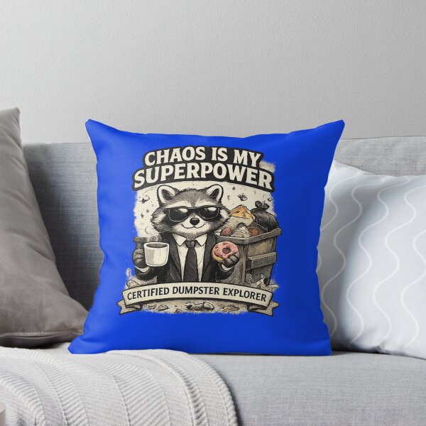 Item preview, Chaos Is My Superpower Funny Trash Panda Raccoon Vintage Graphic T-Shirt designed and sold by Artbysarmina.