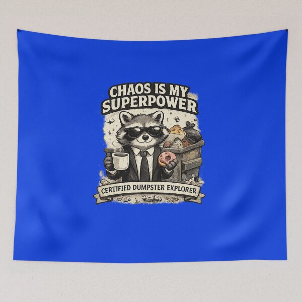 Item preview, Chaos Is My Superpower Funny Trash Panda Raccoon Vintage Graphic T-Shirt designed and sold by Artbysarmina.