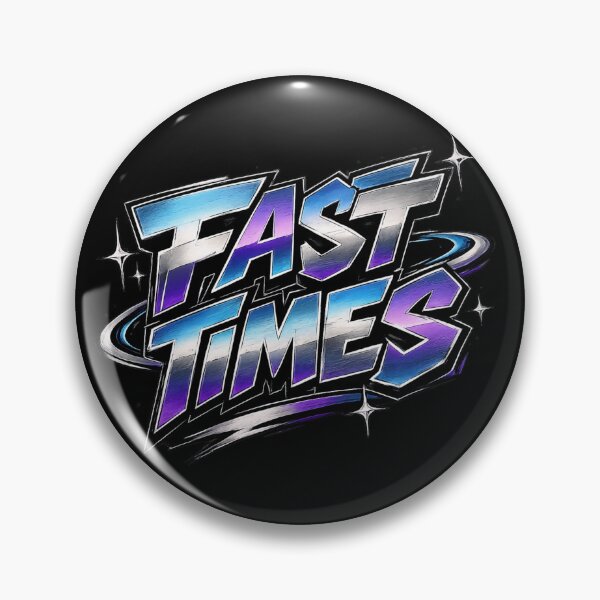 Item preview, FAST TIMES – Y2K Chrome Graffiti Streetwear Typography T-Shirt Design designed and sold by ZafTeez.
