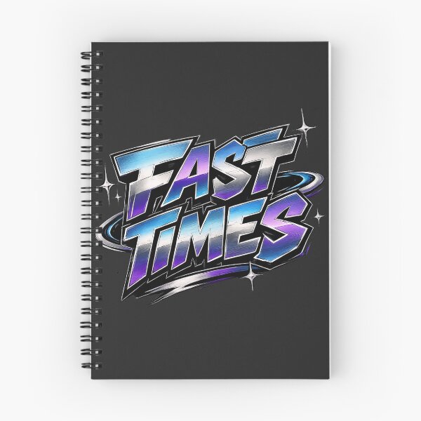Item preview, FAST TIMES – Y2K Chrome Graffiti Streetwear Typography T-Shirt Design designed and sold by ZafTeez.
