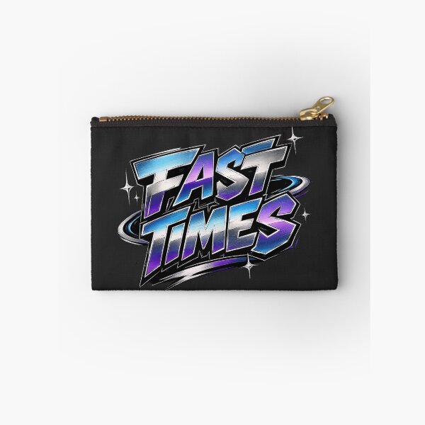 Item preview, FAST TIMES – Y2K Chrome Graffiti Streetwear Typography T-Shirt Design designed and sold by ZafTeez.