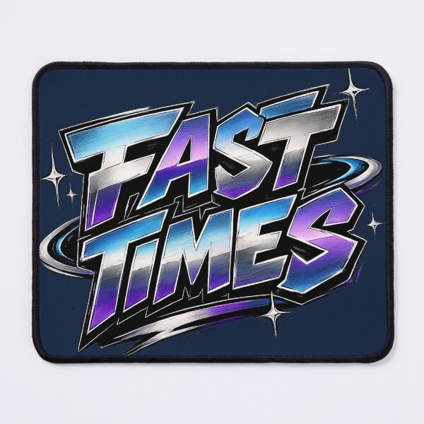 Item preview, FAST TIMES – Y2K Chrome Graffiti Streetwear Typography T-Shirt Design designed and sold by ZafTeez.