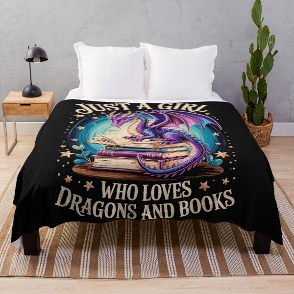 Item preview, Just A Girl Who Loves Dragons And Books Dragon Lover Bookworm Fantasy Reader designed and sold by MOnnroyu.