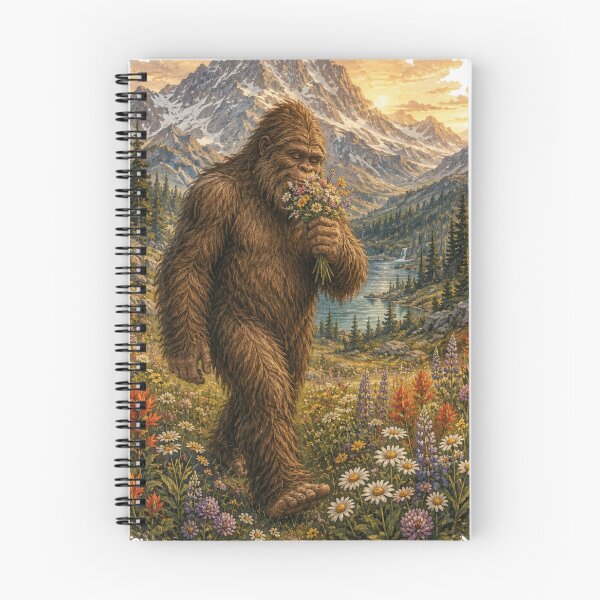 Item preview, Gentle Bigfoot Walking in Wildflower Mountain Meadow designed and sold by Skyrocketz.