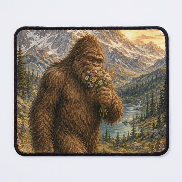 Item preview, Gentle Bigfoot Walking in Wildflower Mountain Meadow designed and sold by Skyrocketz.