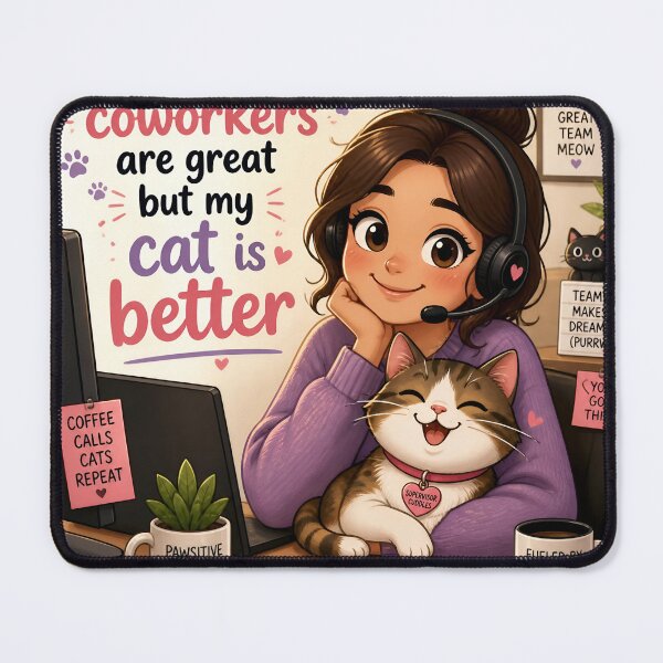 Item preview, My Call Center Coworkers Are Great But My Cat Is Better — Funny Call Center Cat Mom Gift Shirt designed and sold by DoggyDayLove.