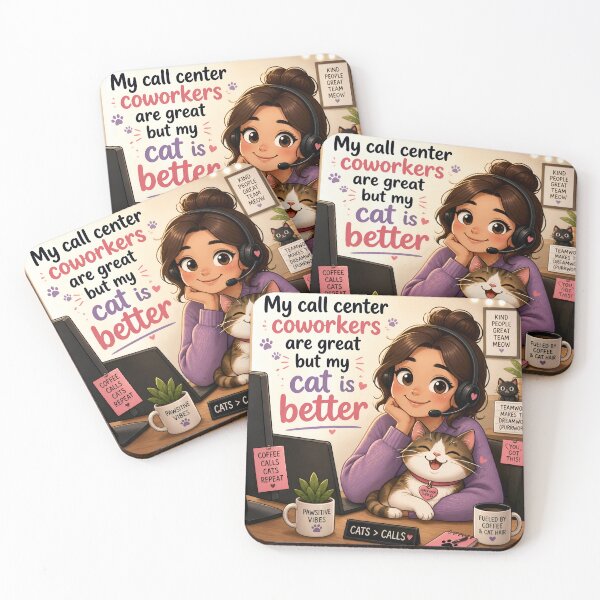Item preview, My Call Center Coworkers Are Great But My Cat Is Better — Funny Call Center Cat Mom Gift Shirt designed and sold by DoggyDayLove.
