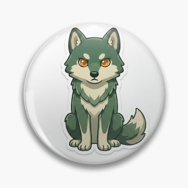 Item preview, Cute Kawaii Sitting Emerald Green Wolf Sticker | Anime Style Fluffy Pup Art | Laptop Sticker | Gift for Animal Lovers designed and sold by Chipkooo.