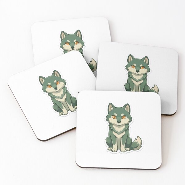 Item preview, Cute Kawaii Sitting Emerald Green Wolf Sticker | Anime Style Fluffy Pup Art | Laptop Sticker | Gift for Animal Lovers designed and sold by Chipkooo.