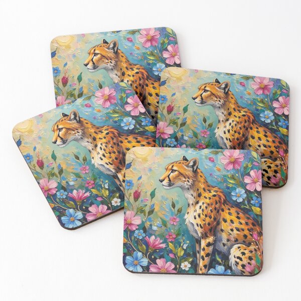 Artikelvorschau, Majestätischer Gepard in voller Blüte entworfen und verkauft von AprilFieldsDesigns.