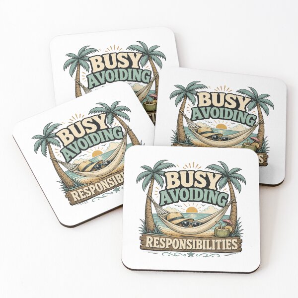 Item preview, Busy Avoiding Responsibilities Beach Vacation Design | Funny Tropical Hammock Design | Busy Collection designed and sold by SoulThread Studio.