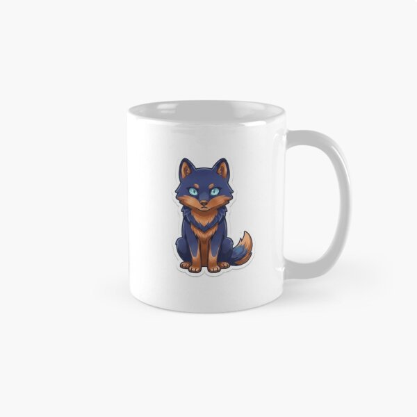 Item preview, Cute Kawaii Sitting Navy Blue Wolf Sticker | Anime Style Fantasy Pup Art | Laptop Sticker | Gift for Animal Lovers designed and sold by Chipkooo.