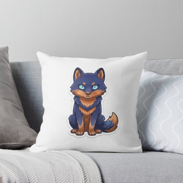 Item preview, Cute Kawaii Sitting Navy Blue Wolf Sticker | Anime Style Fantasy Pup Art | Laptop Sticker | Gift for Animal Lovers designed and sold by Chipkooo.