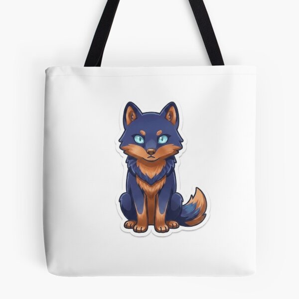 Item preview, Cute Kawaii Sitting Navy Blue Wolf Sticker | Anime Style Fantasy Pup Art | Laptop Sticker | Gift for Animal Lovers designed and sold by Chipkooo.