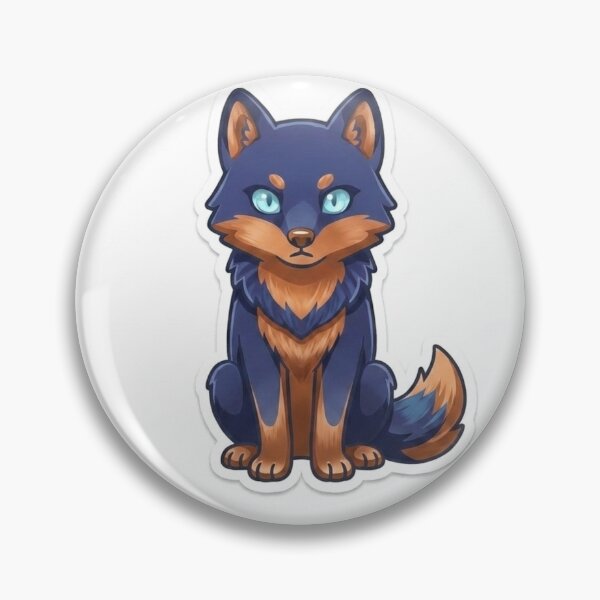 Item preview, Cute Kawaii Sitting Navy Blue Wolf Sticker | Anime Style Fantasy Pup Art | Laptop Sticker | Gift for Animal Lovers designed and sold by Chipkooo.