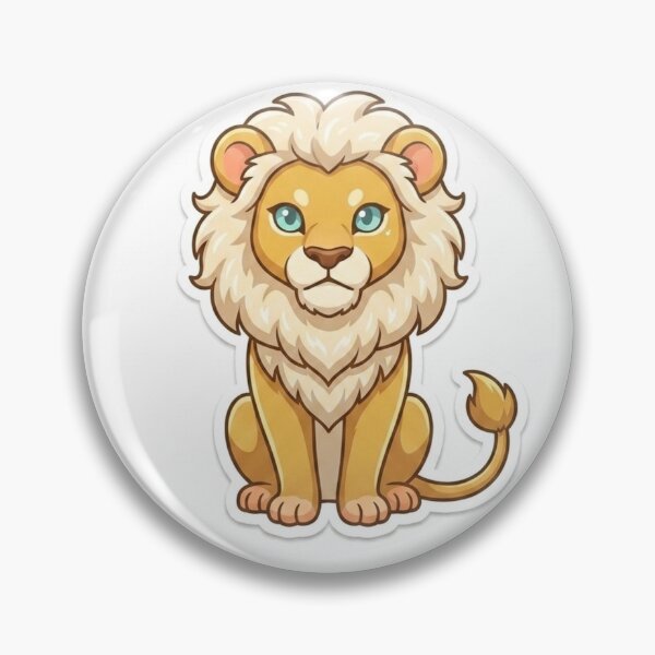 Item preview, Cute Kawaii Sitting Golden Lion Sticker | Anime Style Fluffy Lion Cub Art | Laptop Sticker | Gift for Lion Lovers designed and sold by Chipkooo.