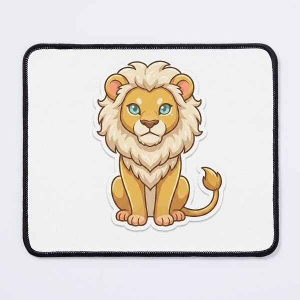 Item preview, Cute Kawaii Sitting Golden Lion Sticker | Anime Style Fluffy Lion Cub Art | Laptop Sticker | Gift for Lion Lovers designed and sold by Chipkooo.