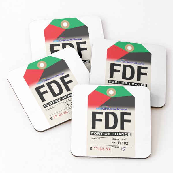 Item preview, Fort-de-France (FDF) Martinique Airline Luggage Tag designed and sold by travelwitheric.