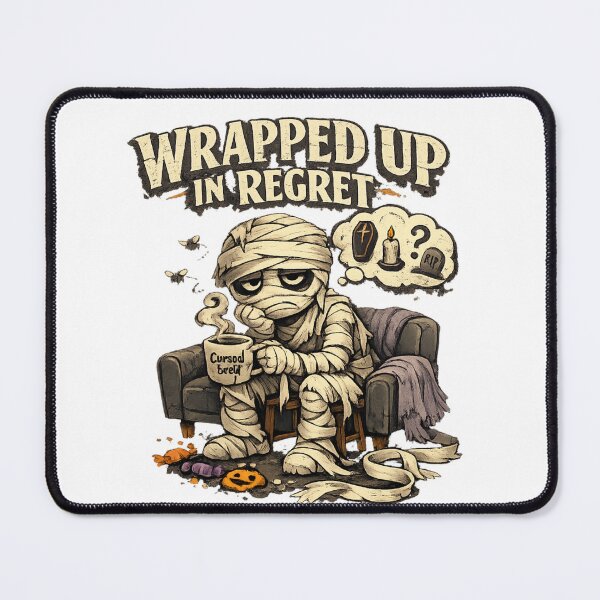 Item preview, Wrapped Up in Regret – Funny Mummy Halloween Design designed and sold by Shadowframe Studios.
