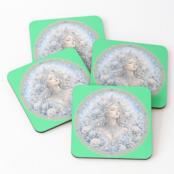 Item preview, Winter Crystal Empress | Snow Queen Fantasy Art with Blue Roses designed and sold by sunbowjp stadio.