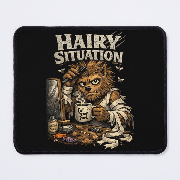 Item preview, Hairy Situation – Funny Wolfman Halloween Design designed and sold by Shadowframe Studios.