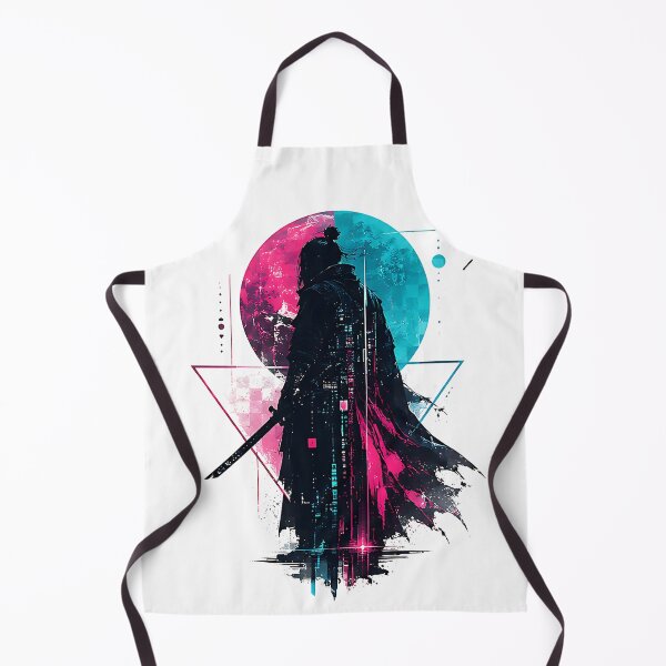 Item preview, Neon Ronin Cyber Samurai Silhouette Futuristic Synthwave Warrior Art designed and sold by dytf79.