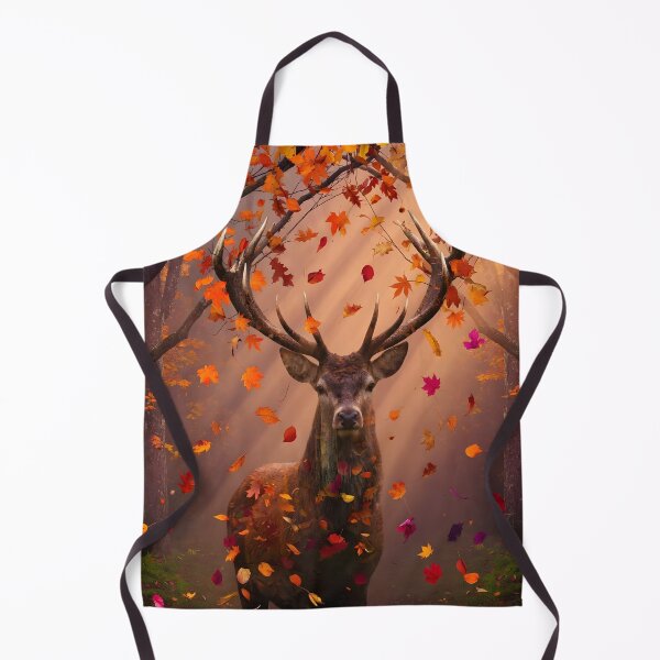Item preview, Majestic Autumn Stag – Deer Forest Wildlife Wall Art with Falling Autumn Leaves designed and sold by DreamyWallVibes.