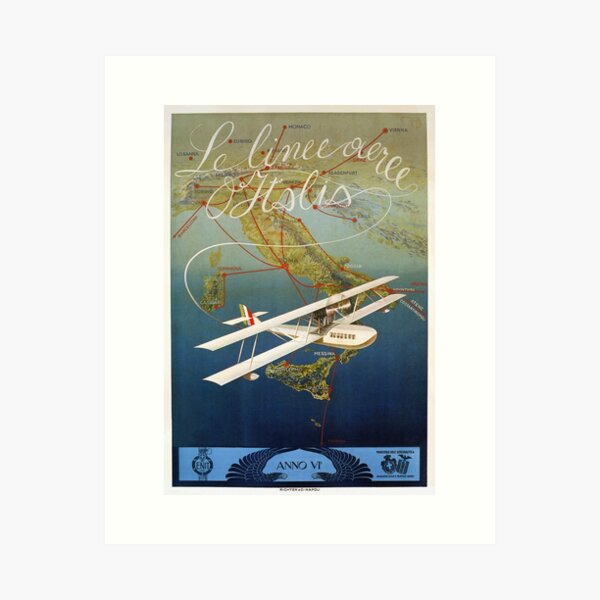 Artikel-Vorschau von Italienische Reise des Inselflugzeugs der Weinlese 1920 s, designt und verkauft von aapshop.