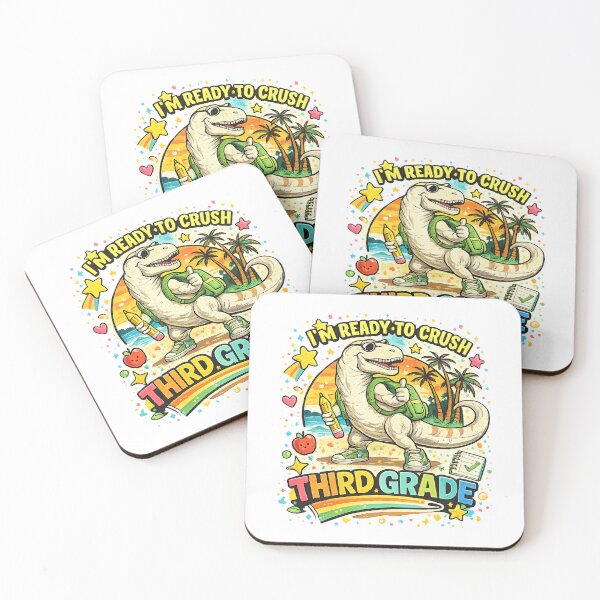 Item preview, Back To School Dinosaur 3rd Grade Rainbow Classroom Gift designed and sold by QuiteOrbit.
