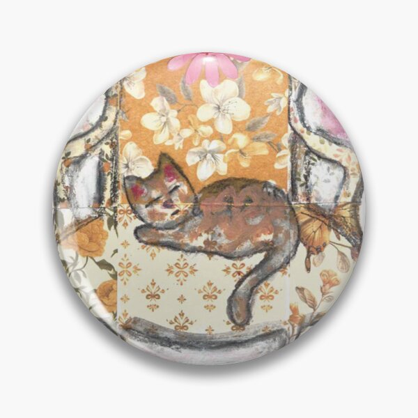 Item preview, kitty cat chair collage designed and sold by JulieRheaLewisArt.