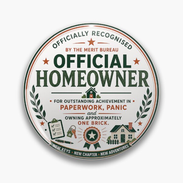 Item preview, New Home Gift | Official Homeowner Funny First House Award designed and sold by TheMeritBureau.