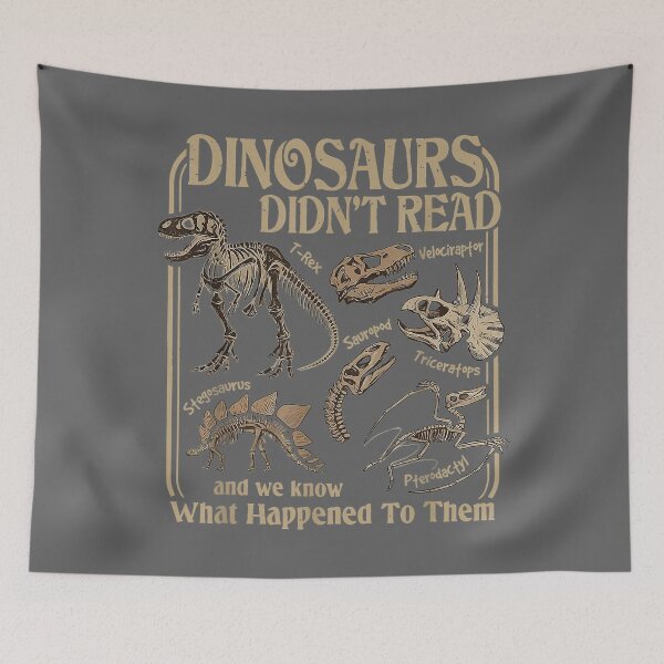 Item preview, Dinosaurs Did Not Read and We Know What Happened men designed and sold by KristineLi.