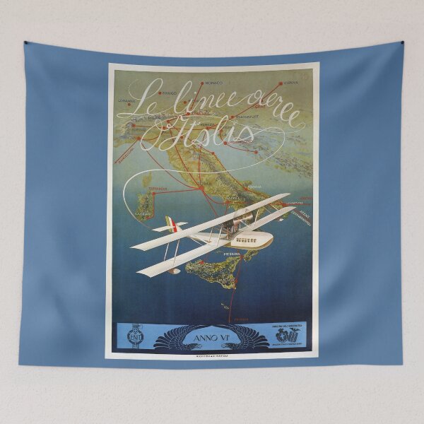 Item preview, Vintage 1920s island plane shuttle Italian travel designed and sold by aapshop.