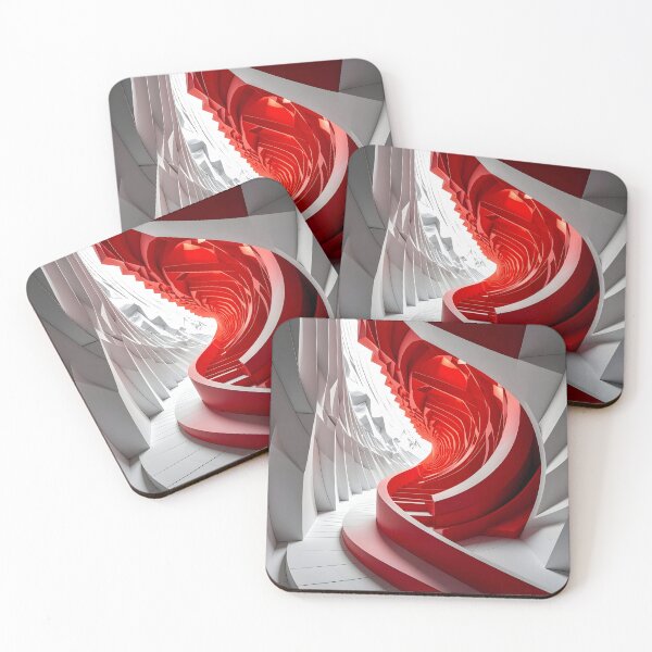 Item preview, Abstract Red and White Tunnel designed and sold by Vicky Brago-Mitchell®.