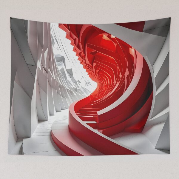 Item preview, Abstract Red and White Tunnel  designed and sold by Vicky Brago-Mitchell®.