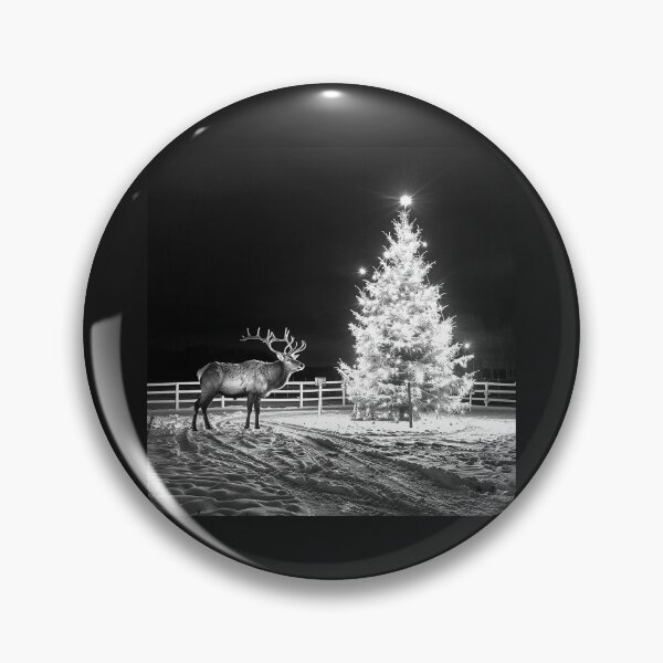 Item preview, Christmas Reindeer Beside a Glowing Tree in Snow designed and sold by inkoutninja.
