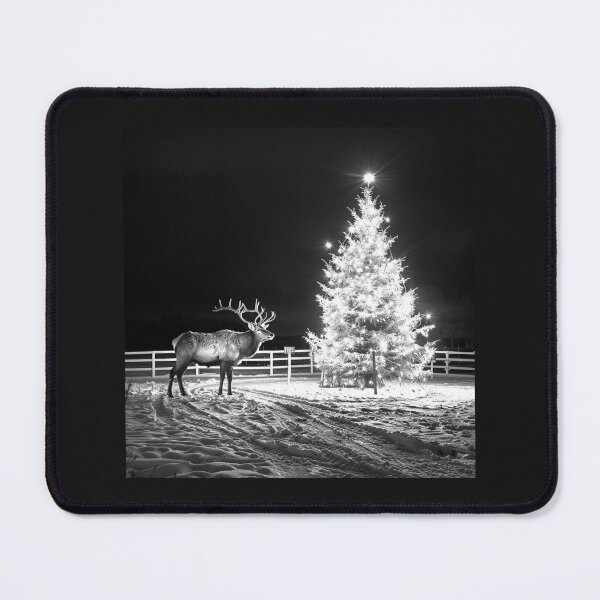 Item preview, Christmas Reindeer Beside a Glowing Tree in Snow designed and sold by inkoutninja.