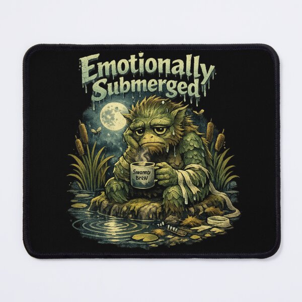 Item preview, Emotionally Submerged – Funny Lagoon Creature Halloween Design designed and sold by Shadowframe Studios.