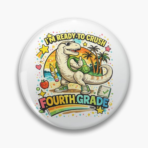 Item preview, Back To School Dinosaur 4th Grade Rainbow Classroom Gifts designed and sold by QuiteOrbit.